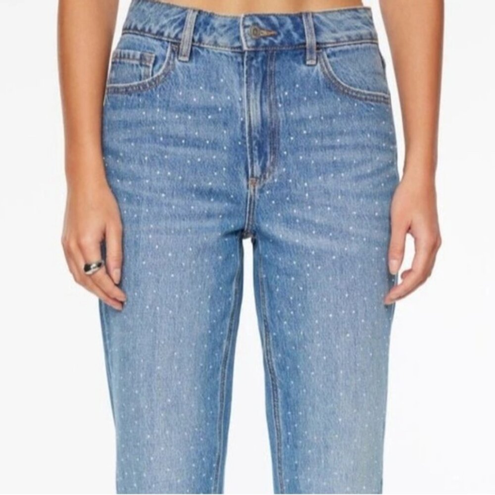 Dynamite Rhinestone Straight Leg Jeans - Picture 5 of 9